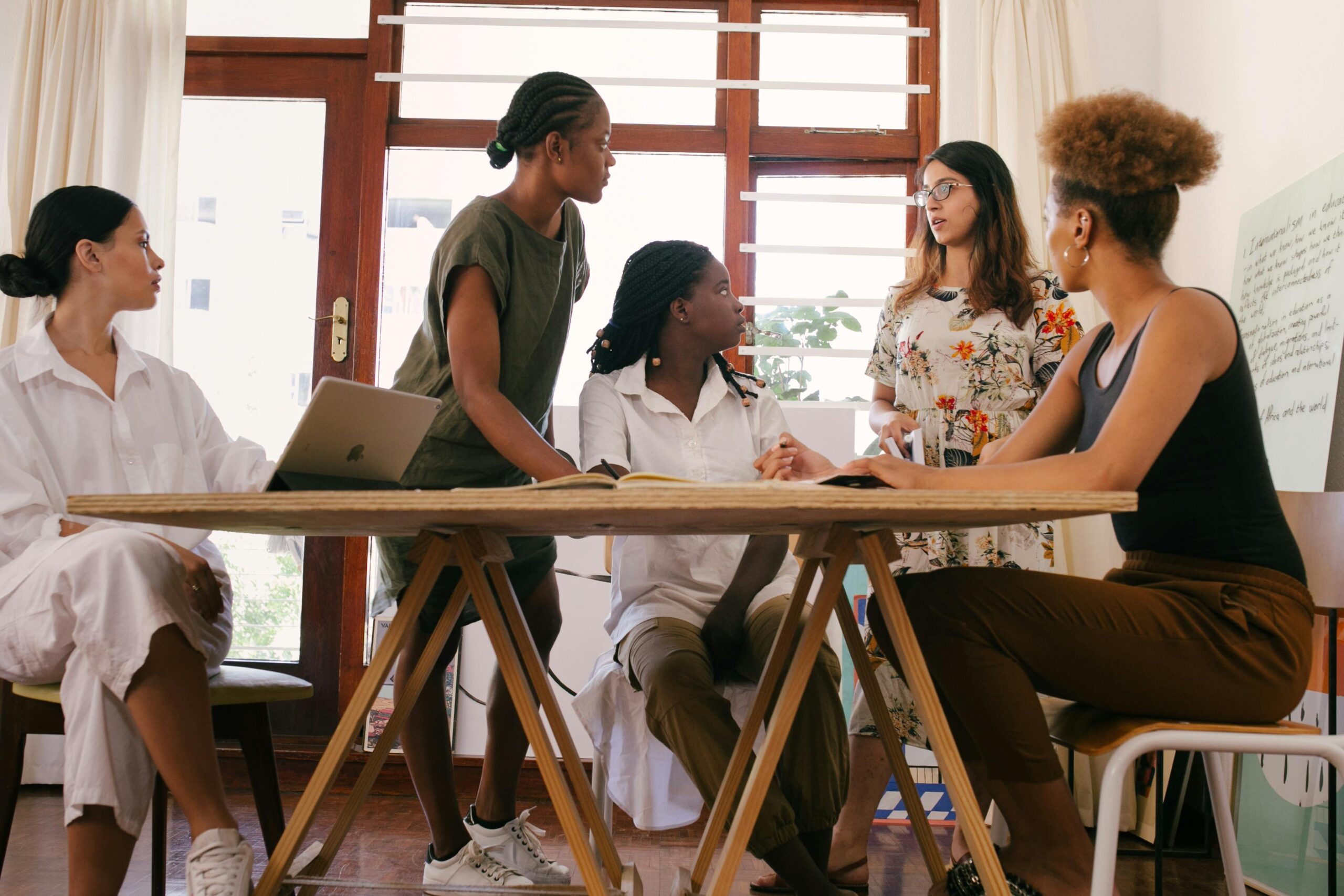 Women at a meeting