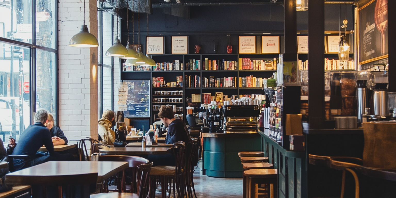 how to start a bookstore cafe - people at a cafe