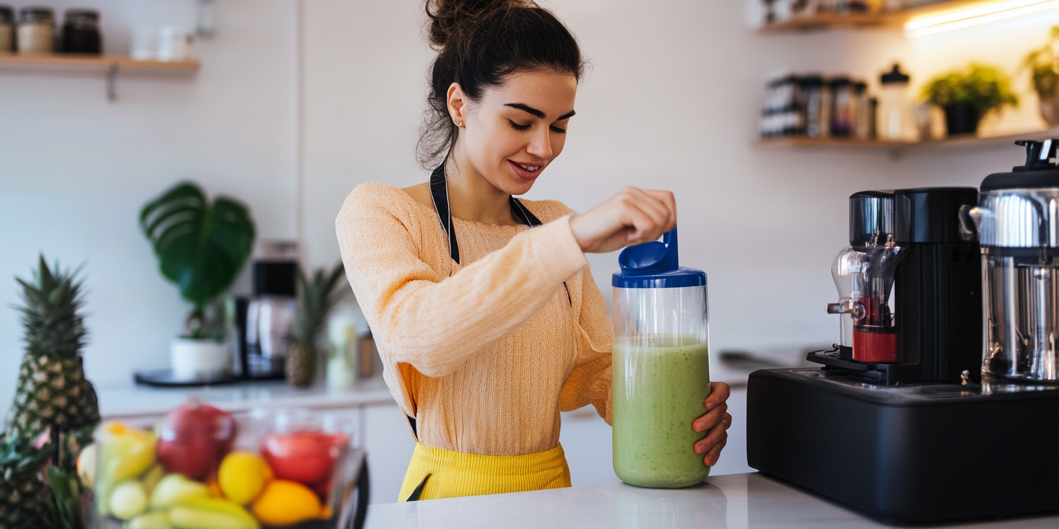 how to start a smoothie business - employee making a smoothie